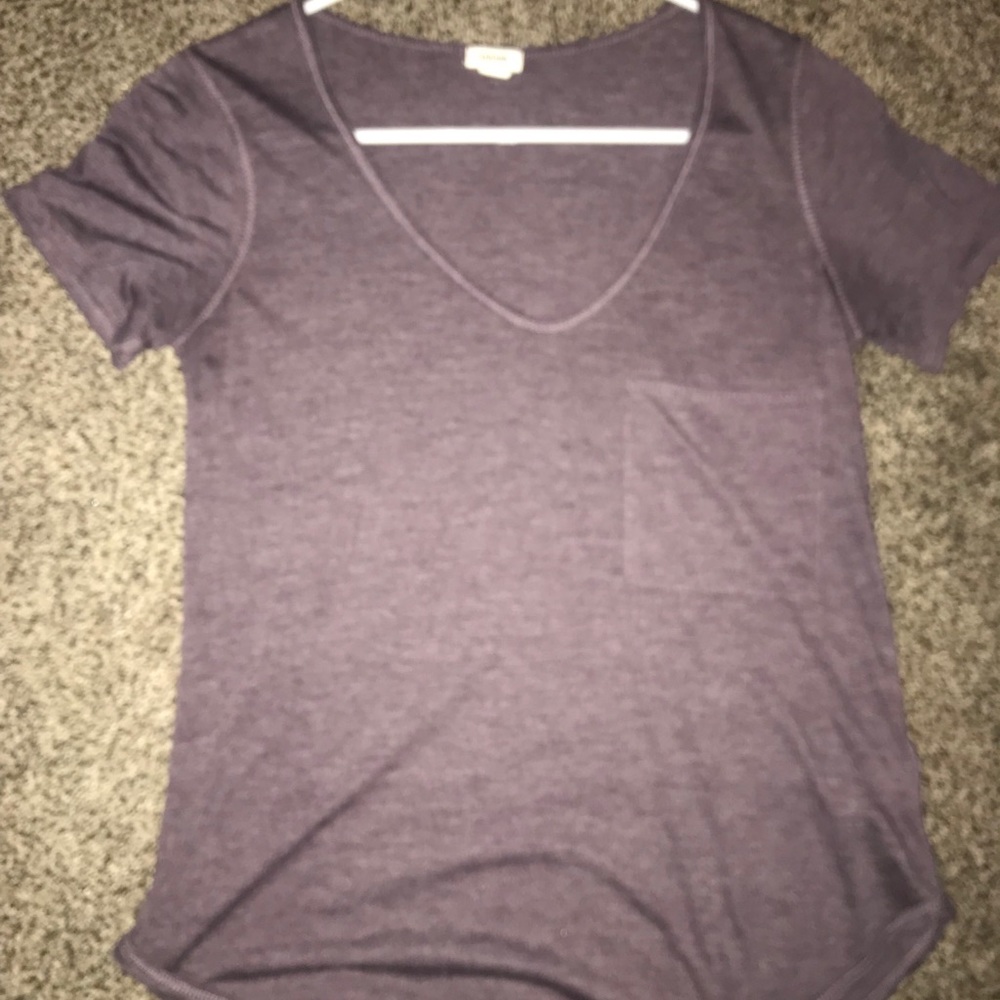 Purple short sleeve shirt